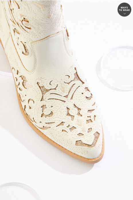 Cato Fashions Cutout Glitter Western Boots