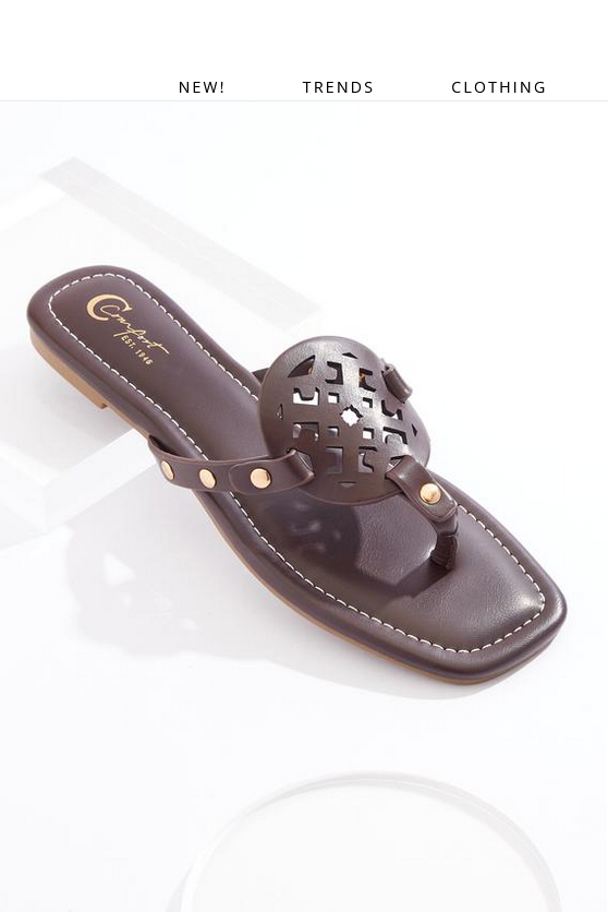 Cato Fashions Square Toe Medallion Sandals