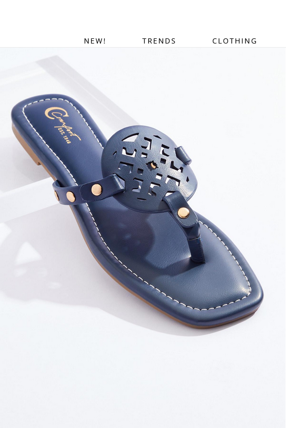 Cato Fashions Square Toe Medallion Sandals