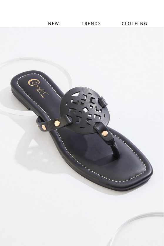 Cato Fashions Square Toe Medallion Sandals