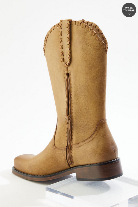 Cato Fashions Burnished Square Toe Western Boots