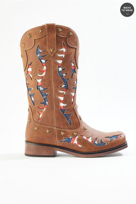 Cato Fashions Wide Width Americana Cutout Western Boots