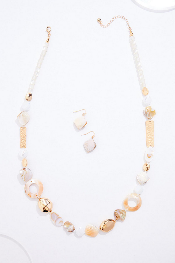 Cato Fashions Multi Shape Shell Beaded Necklace Set