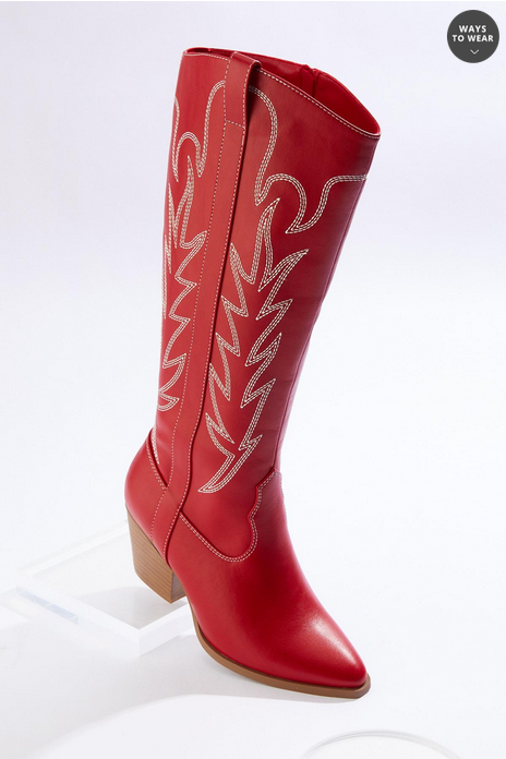Cato Fashions 3d Flower Western Boots