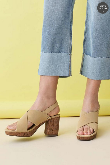 Cato Fashions X Band Cork Platform Heeled Sandals