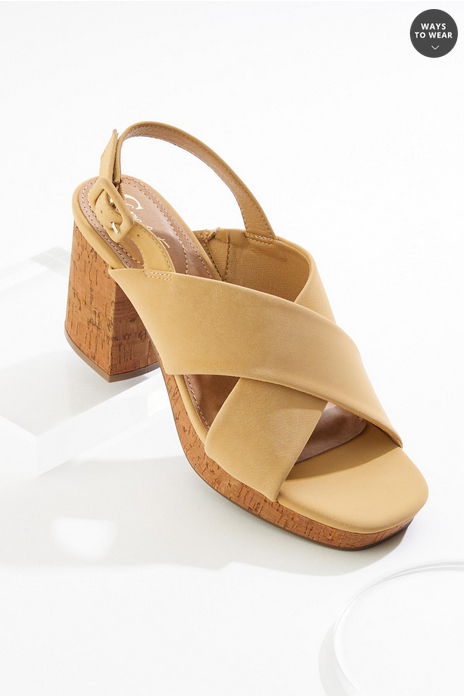 Cato Fashions X Band Cork Platform Heeled Sandals