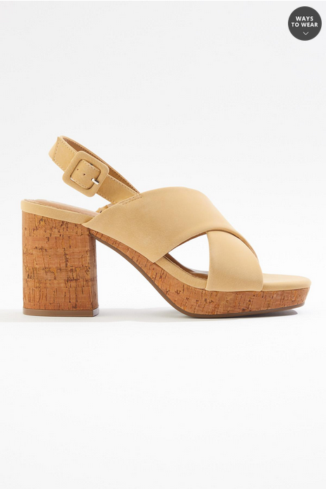 Cato Fashions X Band Cork Platform Heeled Sandals