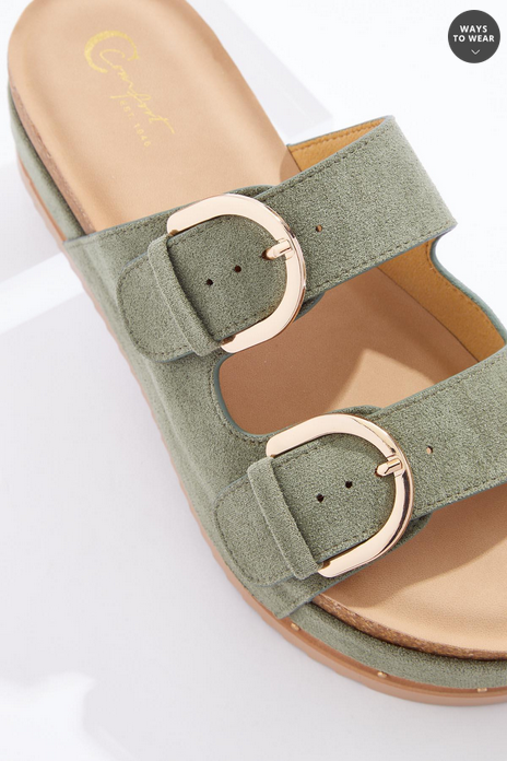 Cato Fashions Double Buckle Platform Sandals