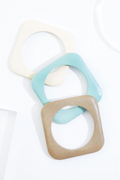 Cato Fashions Multicolor Wood Square Bangle Bracelet Set