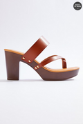 Cato Fashions Faux Leather Toe Loop Heels