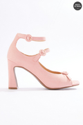 Cato Fashions Triple Buckle Faux Suede Heel