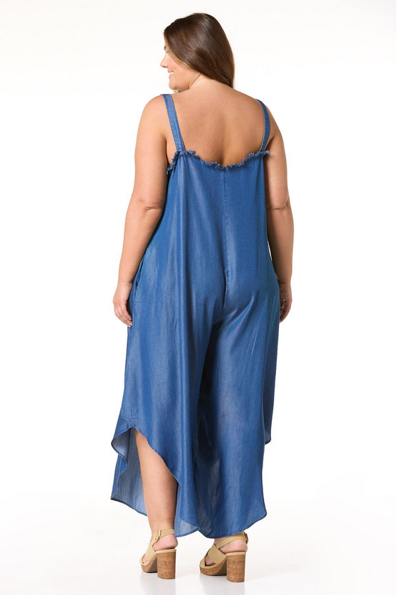 Cato Fashions Plus Size Chambray Genie Jumpsuit