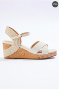 Cato Fashions Wide Width Jute Cork Wedge Sandals