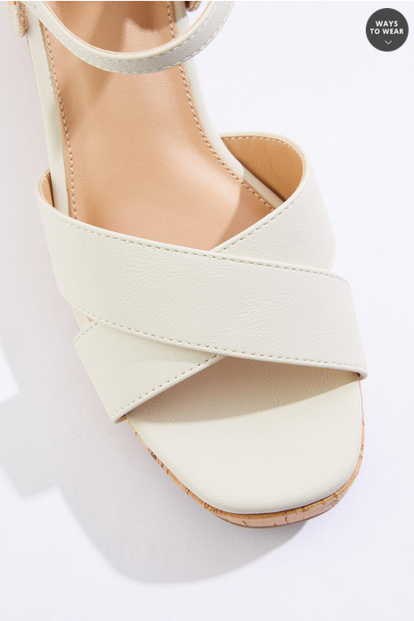 Cato Fashions Wide Width Jute Cork Wedge Sandals