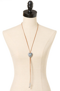 Cato Fashions Semi- Precious Corded Western Heart Lariat Necklace