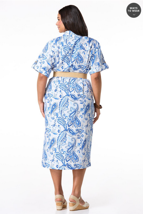 Cato Fashions Plus Size Classic Paisley Shirt Dress