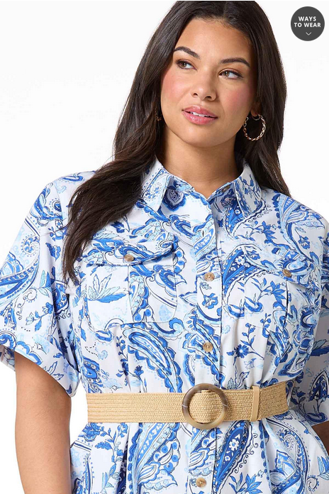 Cato Fashions Plus Size Classic Paisley Shirt Dress