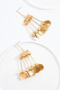 Cato Fashions Linear Beaded Shell Tassel Earrings