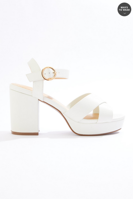 Cato Fashions Platform Criss Cross Block Heel