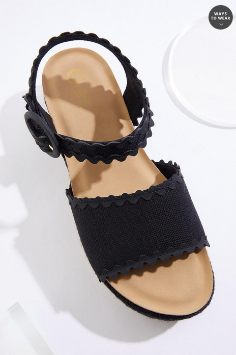 Cato Fashions Ric Rac Canvas Platform Sandals