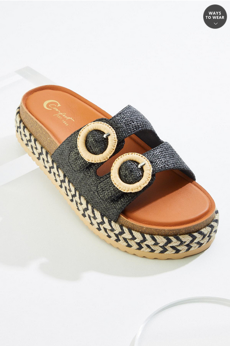 Cato Fashions Straw Platform Sandals