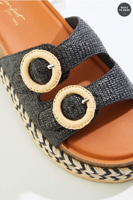 Cato Fashions Straw Platform Sandals