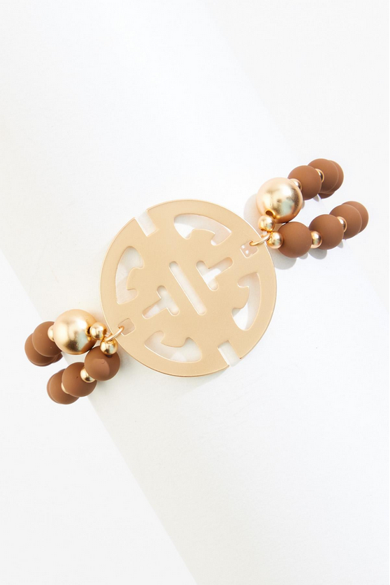 Cato Fashions Gold Medallion Pendant Stretch Bracelet