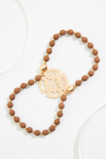 Cato Fashions Gold Medallion Pendant Stretch Bracelet