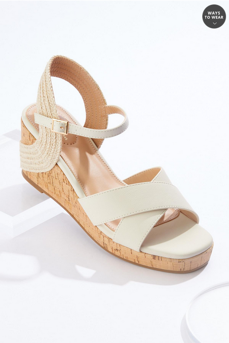 Cato Fashions Jute Cork Wedge Sandals