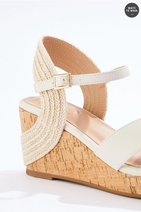 Cato Fashions Jute Cork Wedge Sandals