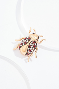 Cato Fashions Gold Glass Ladybug Brooch