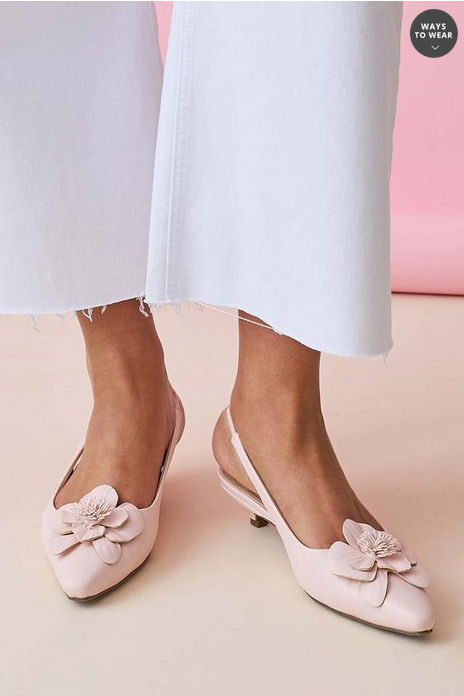 Cato Fashions 3d Flower Slingback Kitten Heels