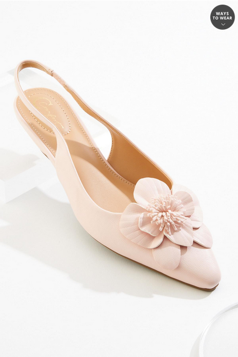 Cato Fashions 3d Flower Slingback Kitten Heels