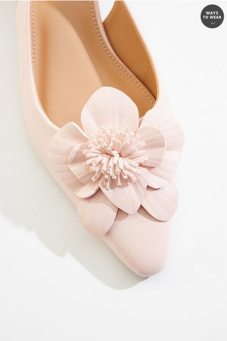 Cato Fashions 3d Flower Slingback Kitten Heels