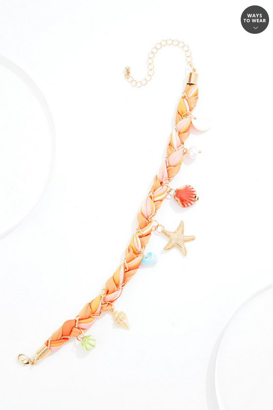 Cato Fashions Printed Fabric Tropical Charm Anklet