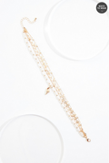 Cato Fashions Gold Seashell Pearl Layered Anklet