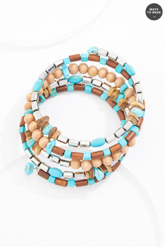 Cato Fashions Western Turquoise Coil Bracelet