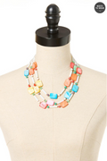 Cato Fashions Multicolor Shell Pearl Beaded Necklace Set