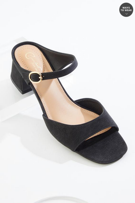 Cato Fashions Wide Width Double Band Mule Sandals