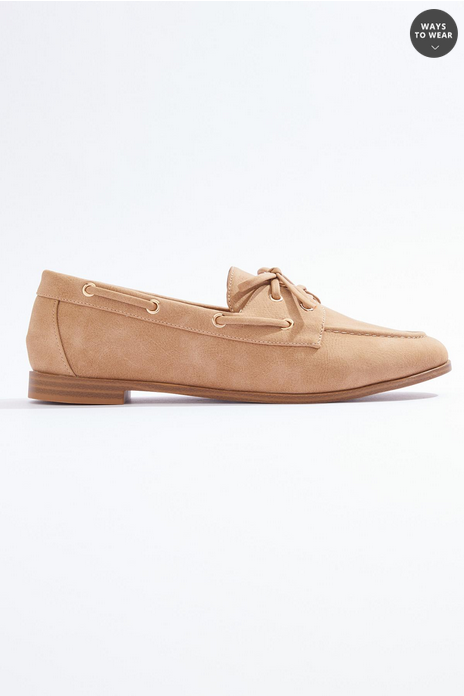 Cato Fashions Lace Tie Boat Shoe Flats