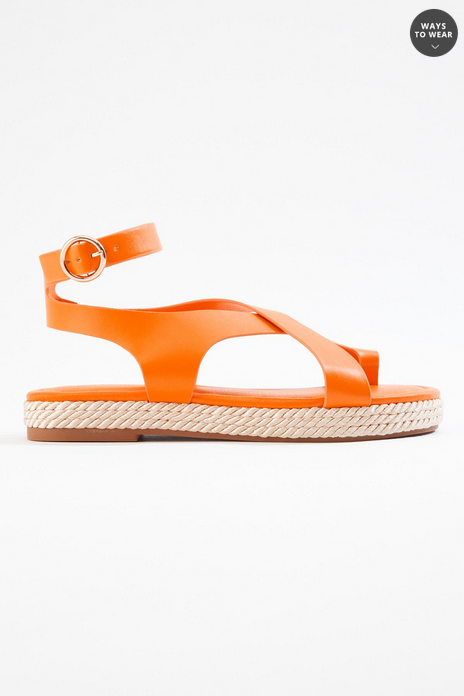 Cato Fashions Toe Loop Twisted Rope Platform Sandals