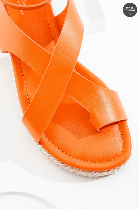 Cato Fashions Toe Loop Twisted Rope Platform Sandals