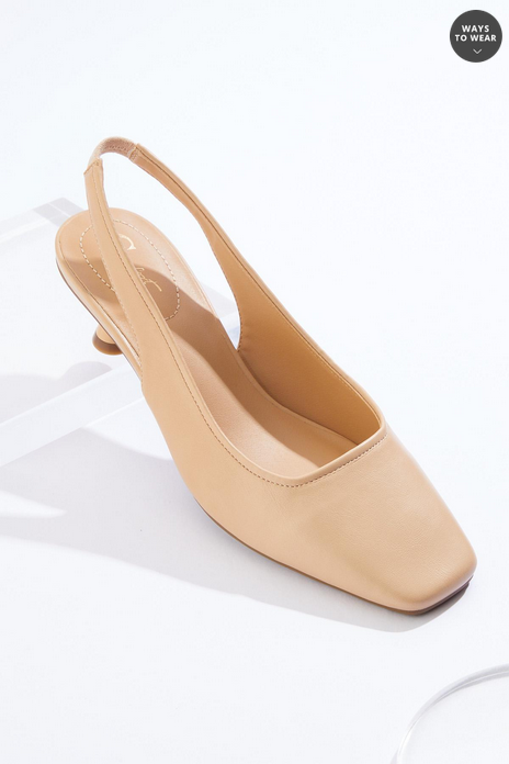 Cato Fashions Nude Slingback Kitten Heels