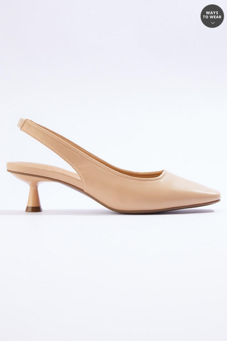 Cato Fashions Nude Slingback Kitten Heels