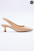 Cato Fashions Nude Slingback Kitten Heels