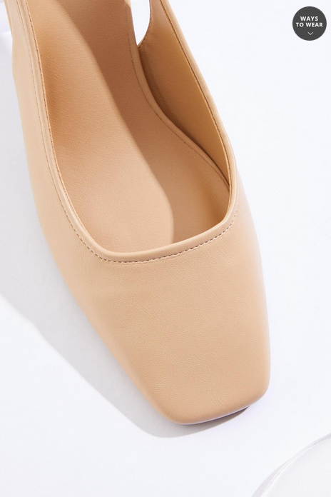 Cato Fashions Nude Slingback Kitten Heels