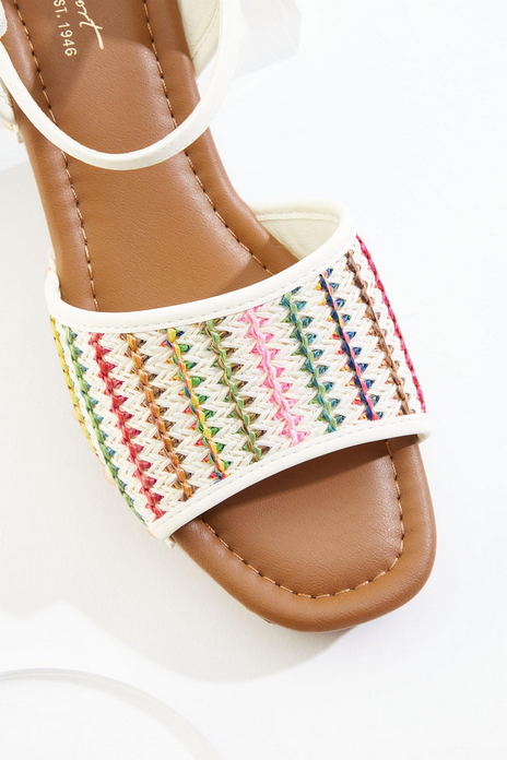 Cato Fashions Raffia Wood Wedge Sandals