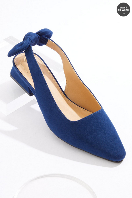 Cato Fashions Block Heel Bow Slingback Heels