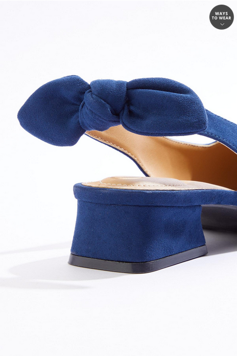 Cato Fashions Block Heel Bow Slingback Heels