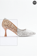 Cato Fashions Snakeskin Hourglass Heel Pumps
